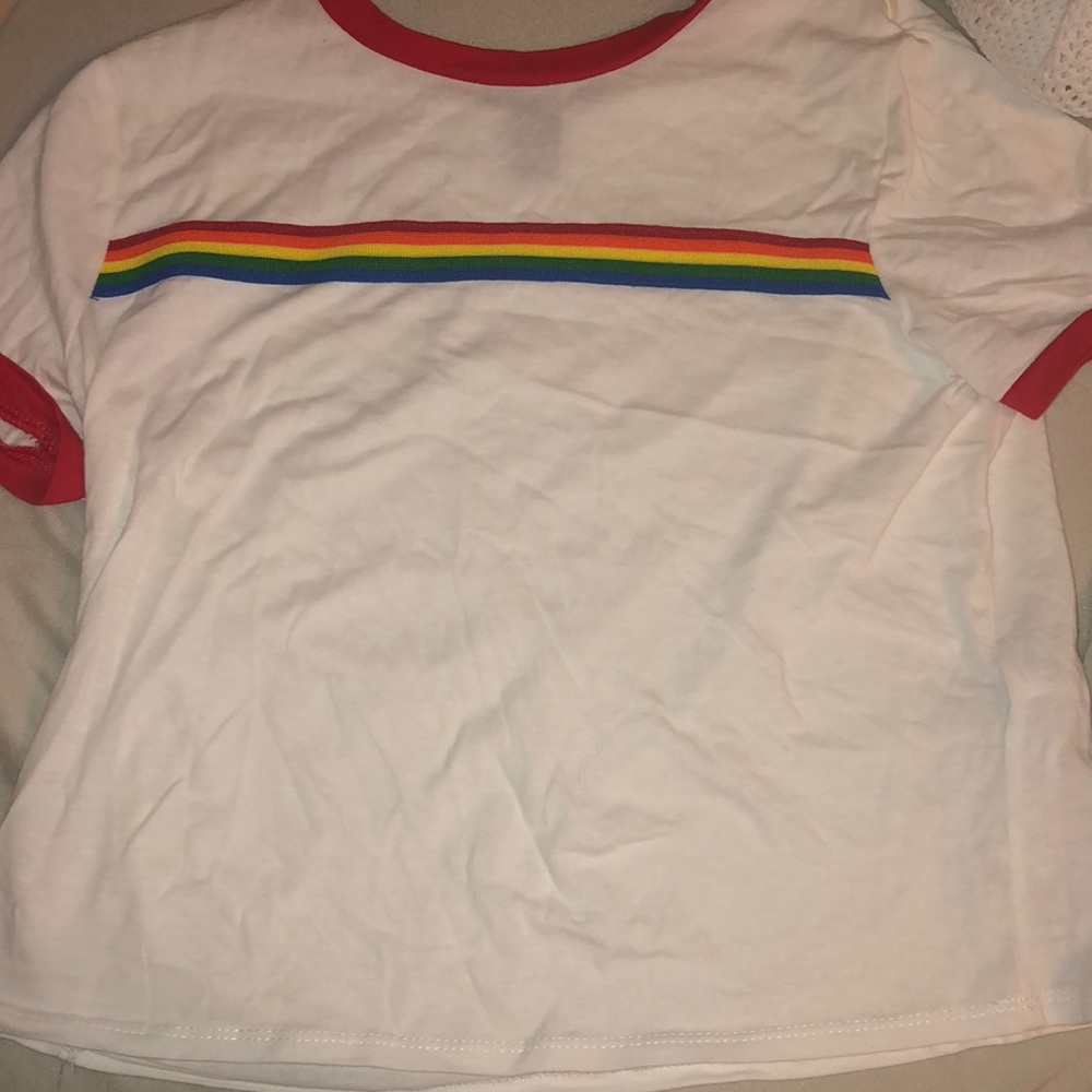 Rainbow Striped Crop Top